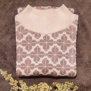 (New - Never Worn) Kate Spade NY Spade Flowers Mockneck Metallic Sweater